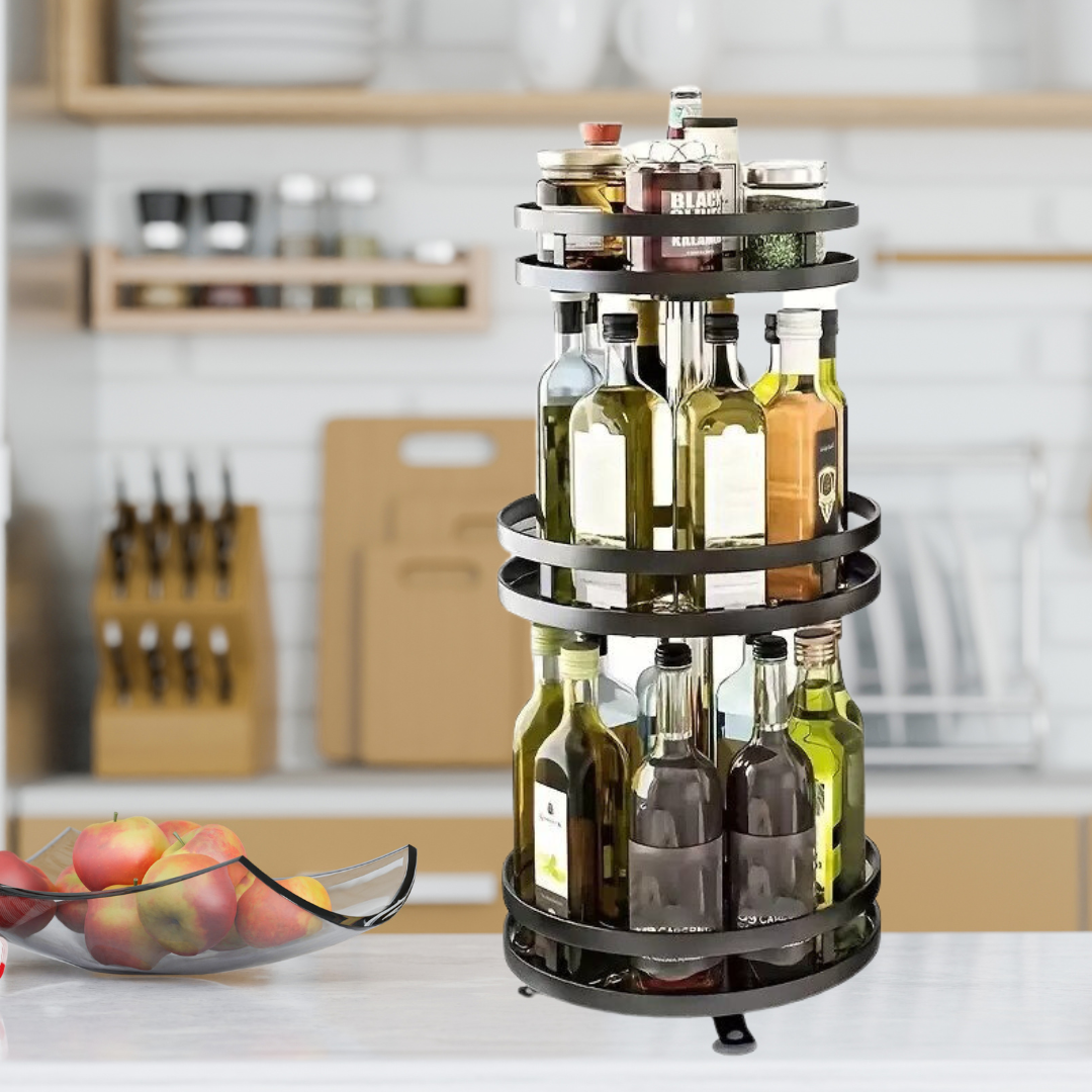 Lisslune | 360° Rotating Ingot Rack for Kitchen Cabinets