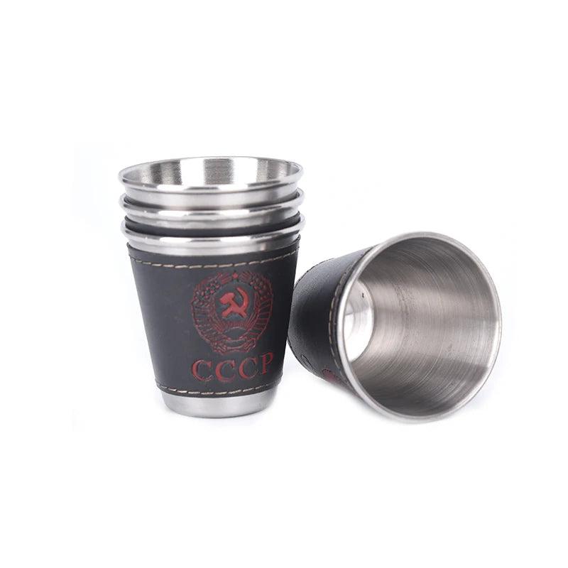 Lisslune | Stylish Outdoor Stainless Steel Travel Mug Set with Elegant PU Leather Case