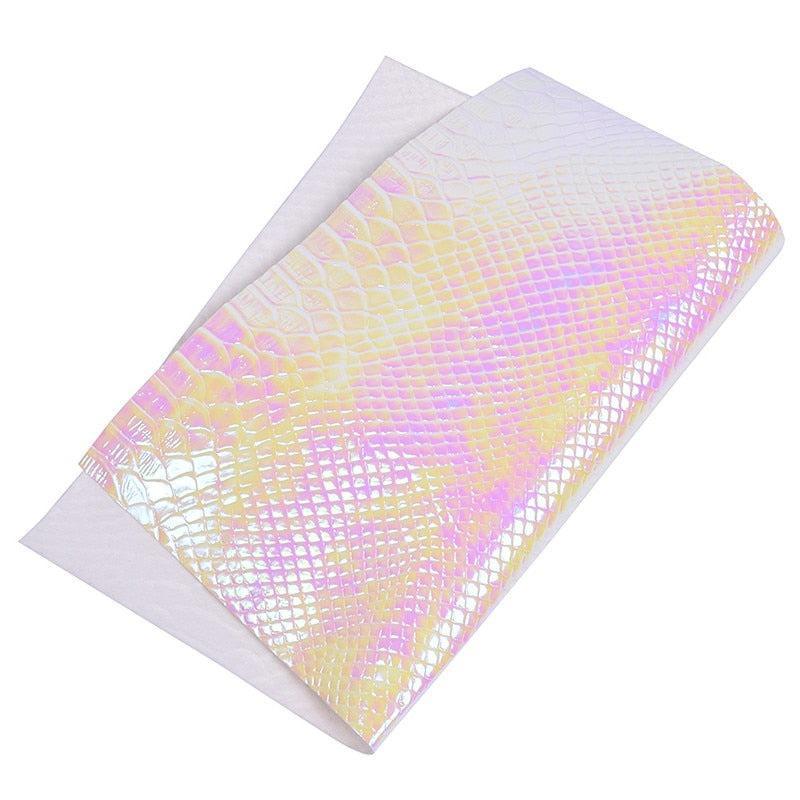 Lisslune | Iridescent Crocodile Pattern Synthetic Leather Craft Sheet - Creative Spark (29x21cm)