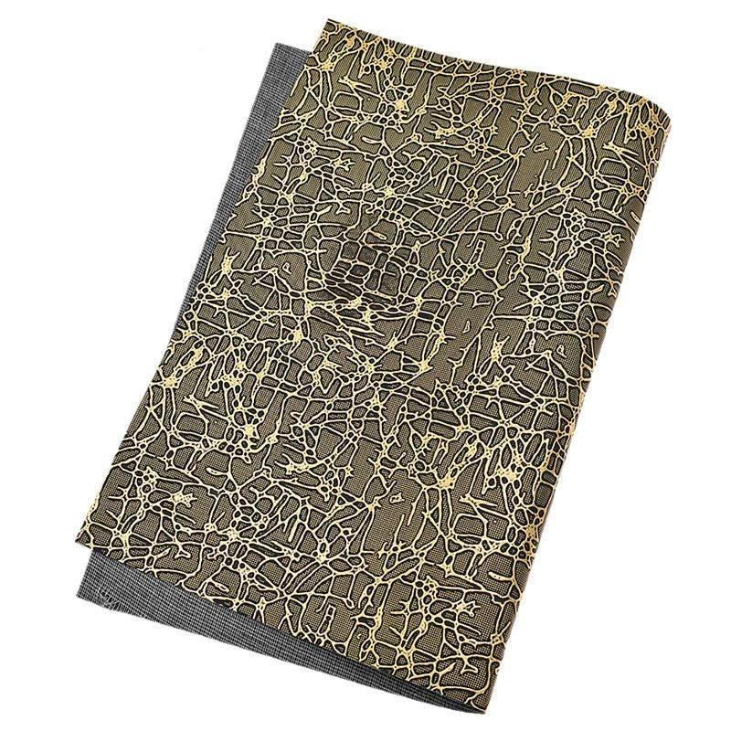 Lisslune | Stylish Striped Check A4 Synthetic Leather Fabric for Trendy DIY Projects