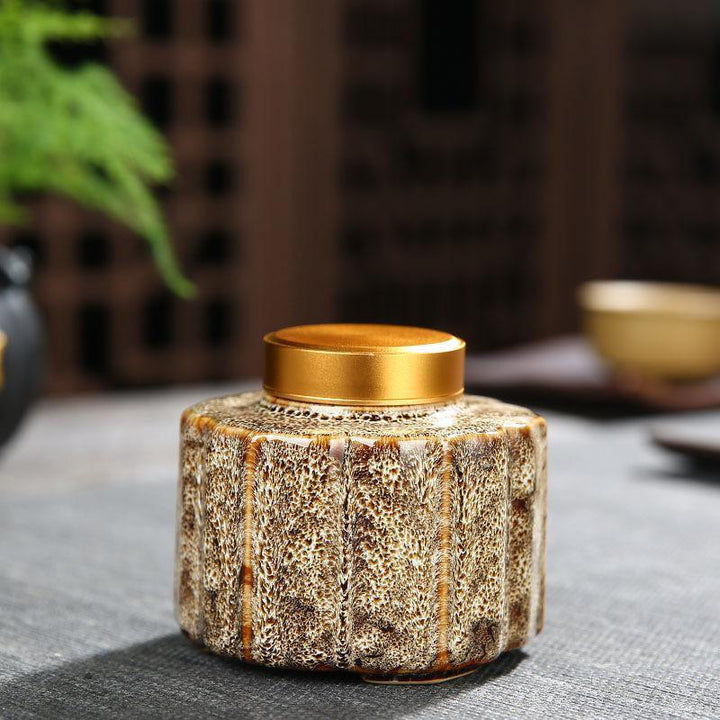 Lisslune | Elegant Vintage Chinese Ceramic Tea Storage Containers - Set of 2 in Green & Black