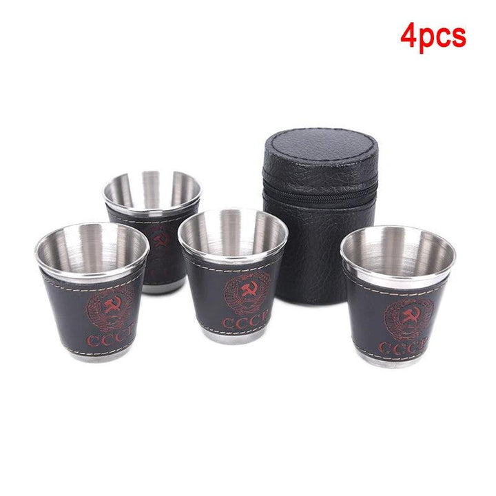 Lisslune | Stylish Outdoor Stainless Steel Travel Mug Set with Elegant PU Leather Case