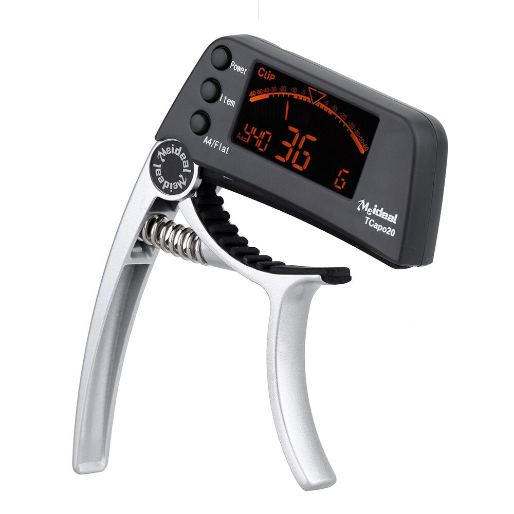 Lisslune | Capo & Tuner "TuneGrip" – 2-in-1 Guitar accessory with LCD screen