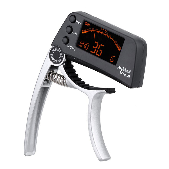 Lisslune | Capo & Tuner "TuneGrip" – 2-in-1 Guitar accessory with LCD screen