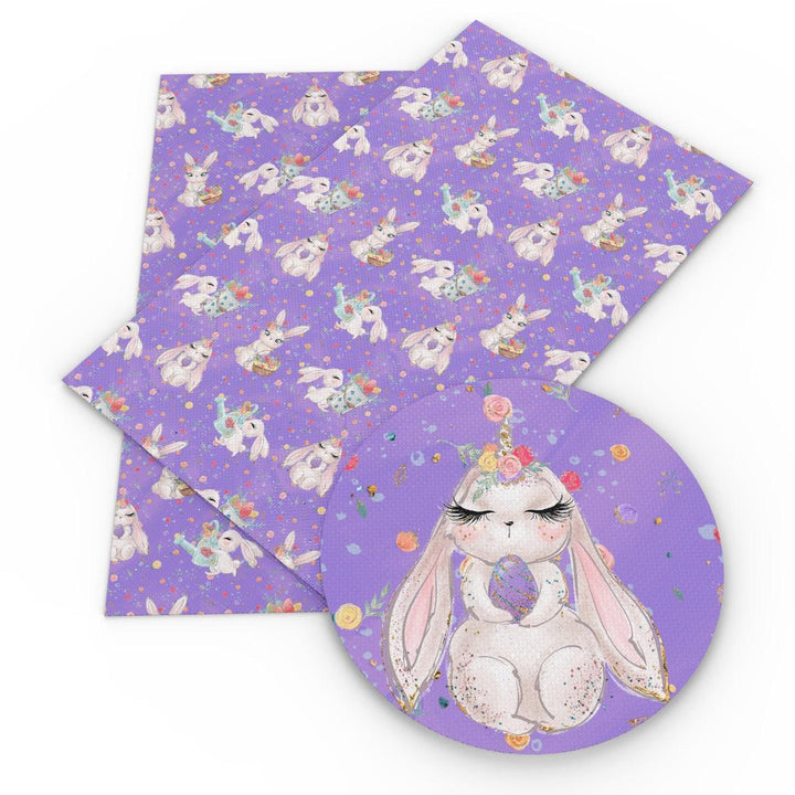 Lisslune | Easter Creativity Unleashed: Faux Leather Fabric with Cute Bunny Design