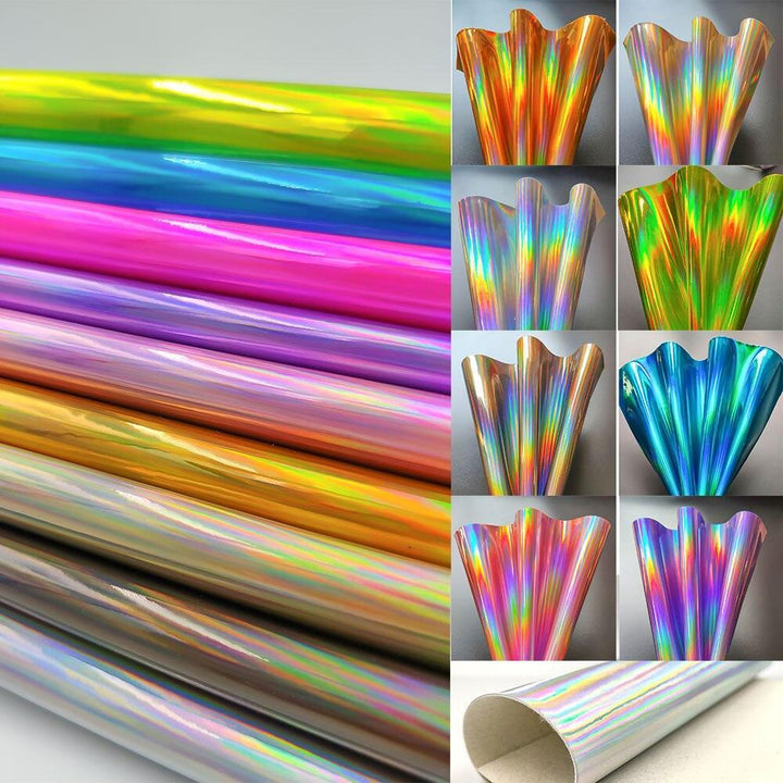 Lisslune | Vibrant Holographic Rainbow PU Leather Craft Sheets - Creative Spark