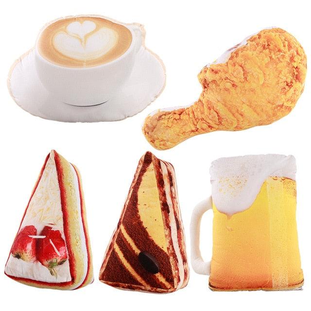 Lisslune | Cheerful 3D Culinary Theme Plush Cushions for Cozy Relaxation