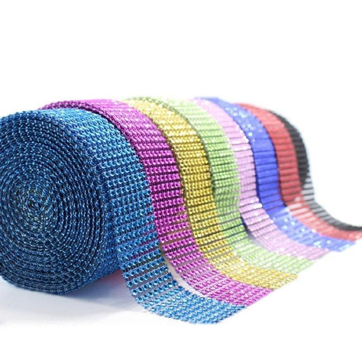 Lisslune | Radiant Rhinestone Mesh Ribbon for Luxurious Craft Creations