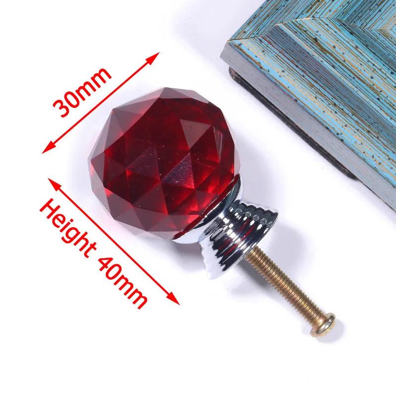 Lisslune | 30mm Colored Crystal Glass Drawer Handles for Elegant Interior Design
