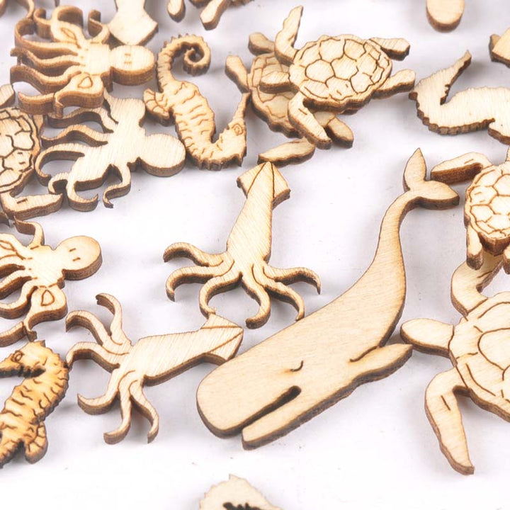 Lisslune | Wood Sea Animals Table Decoration (20 pieces)