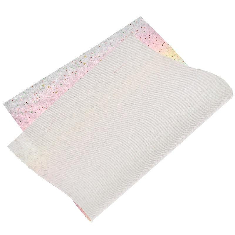 Lisslune | Vibrant Rainbow Glitter Synthetic Leather - Perfect for Eye-Catching DIY Creations