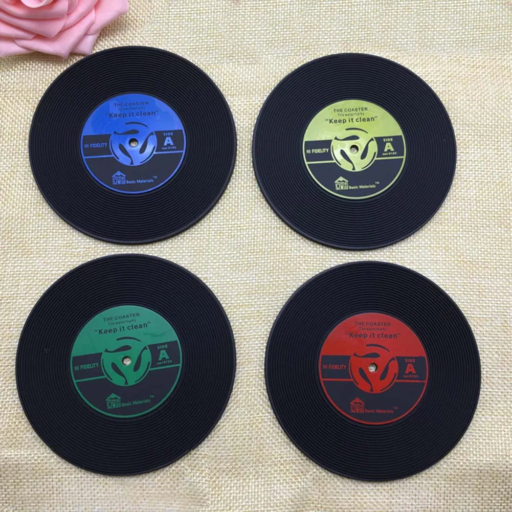 Lisslune | Non-slip vinyl record coasters