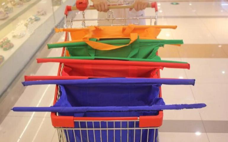 Lisslune | EcoSmart Shopping Cart Trolley Bags (Set of 4) | Reusable Grocery Organiser System
