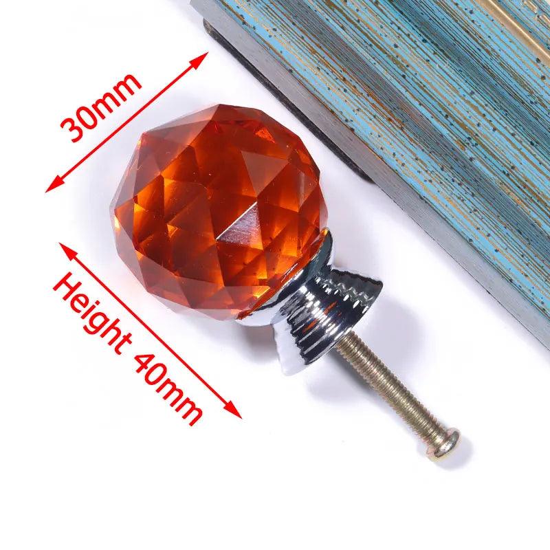 Lisslune | 30mm Colored Crystal Glass Drawer Handles for Elegant Interior Design