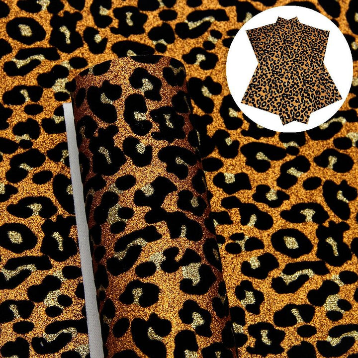 Lisslune | Sparkling Leopard Velvet Fabric Set - Perfect for Trendy DIY Creations