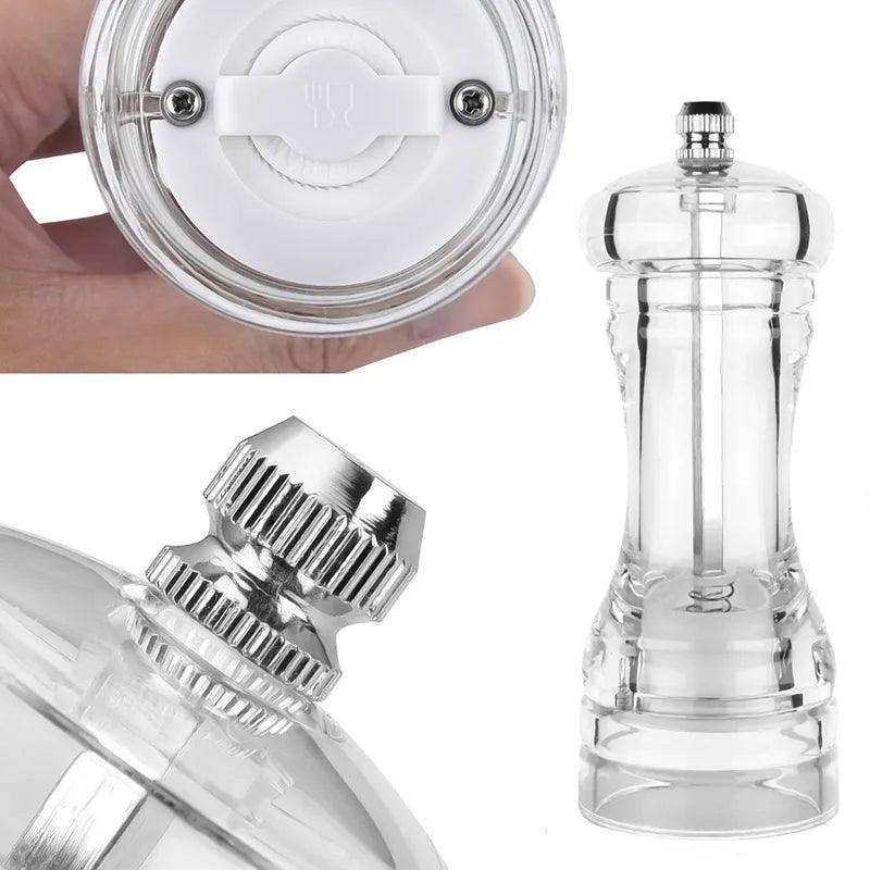 Lisslune |Versatile clear acrylic pepper mill with adjustable grinding levels