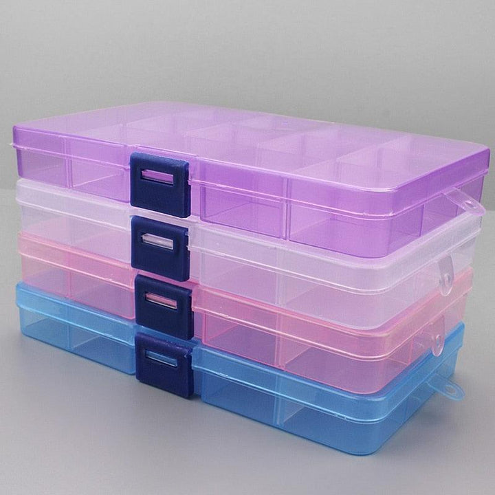 Lisslune | Versatile clear plastic organizer box with adjustable compartments for crafts, jewelry, and tools