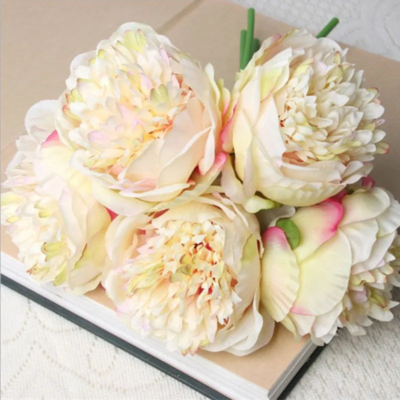 Lisslune | Large Peony Silk Flower Bouquet Set