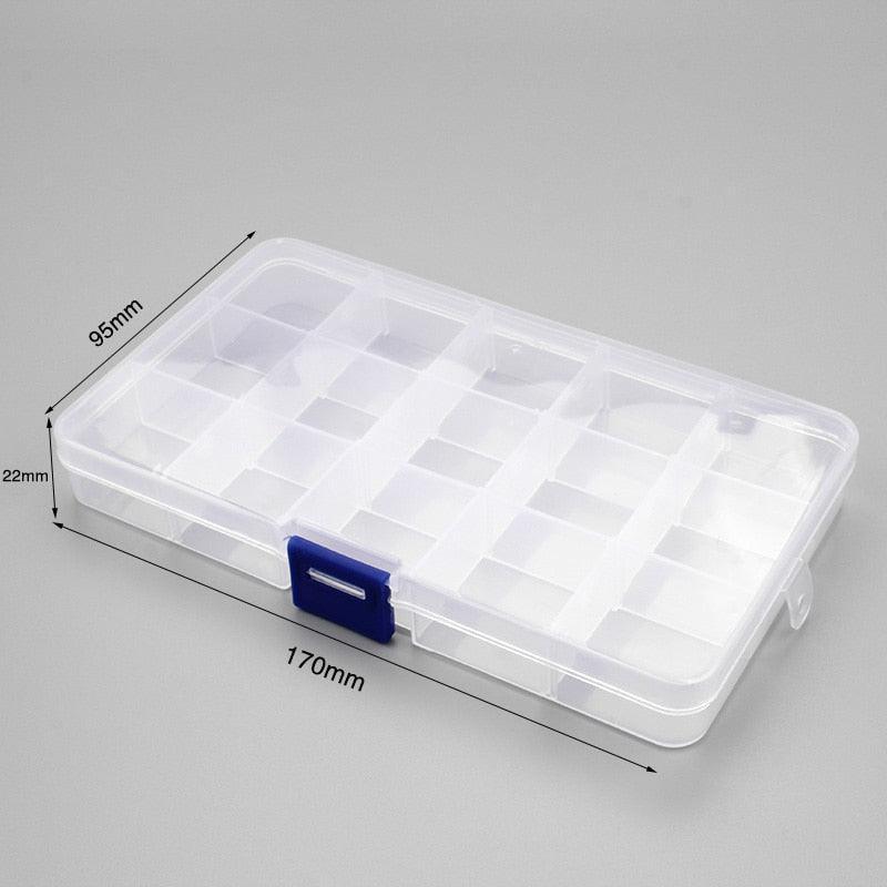 Lisslune | Versatile clear plastic organizer box with adjustable compartments for crafts, jewelry, and tools