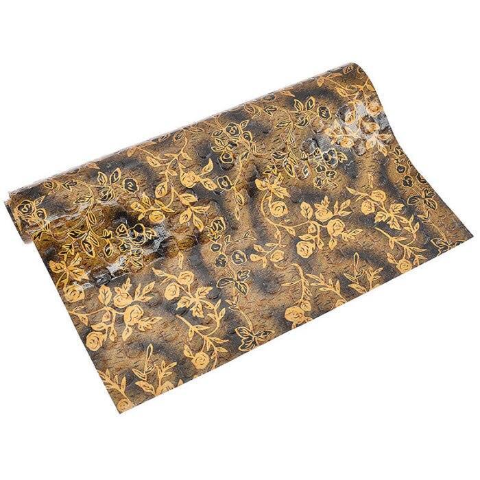Lisslune | Chic Retro Floral Synthetic Leather Craft Material - Perfect for Creative DIY Projects