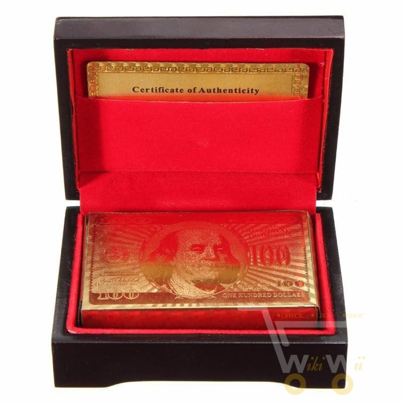 Lisslune | 24K Gold Plated Playing Card with Wooden Box