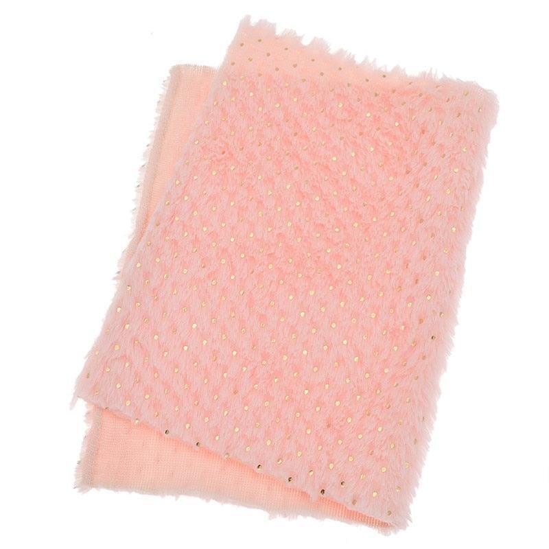 Lisslune | Luxe Gold Glitter Synthetic Rabbit Fur Fabric for Exquisite DIY Creations
