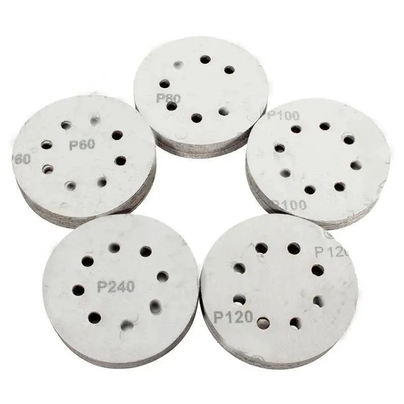 Lisslune | 125mm Premium Sanding Disc Set - 100 mixed grits with 8-hole design for polishing and buffing