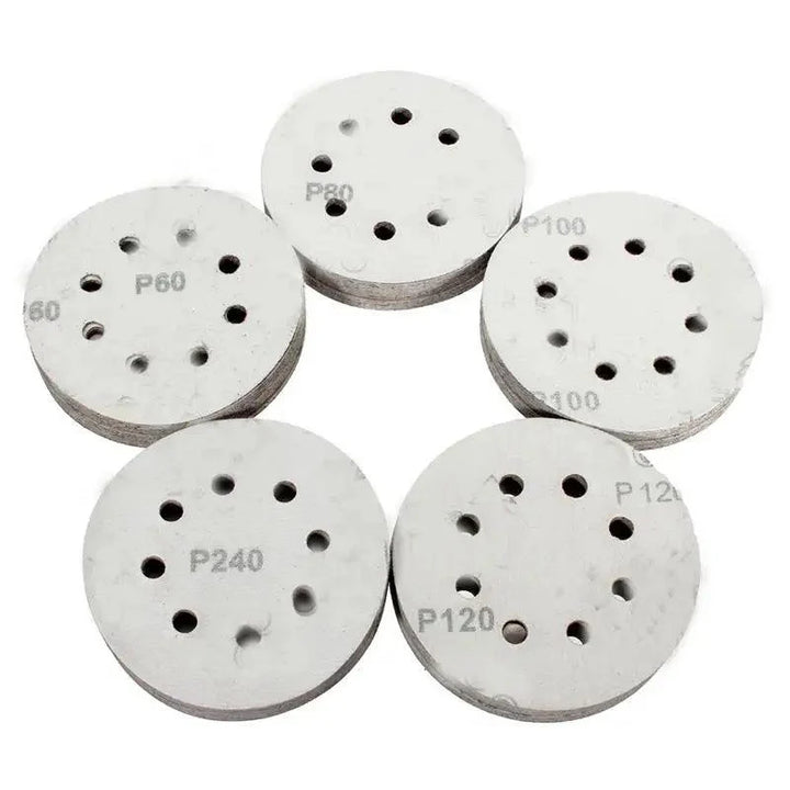Lisslune | 125mm Premium Sanding Disc Set - 100 mixed grits with 8-hole design for polishing and buffing