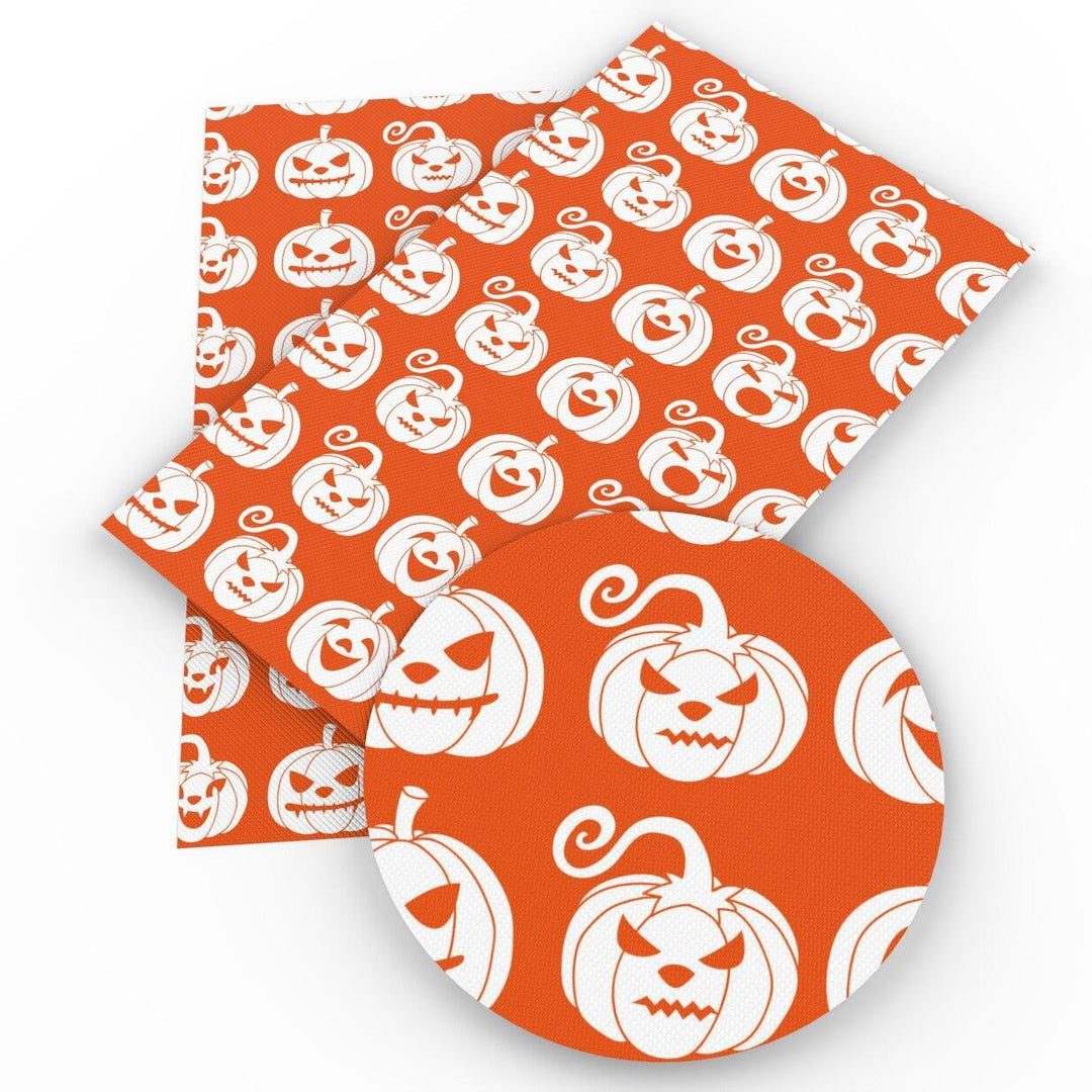 Lisslune | Spooky Pumpkin Patch Leatherette Crafting Fabric - Creative Charm by David Accessories
