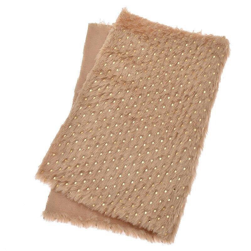 Lisslune | Luxe Gold Glitter Synthetic Rabbit Fur Fabric for Exquisite DIY Creations