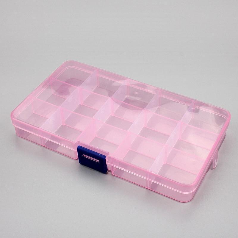Lisslune | Versatile clear plastic organizer box with adjustable compartments for crafts, jewelry, and tools