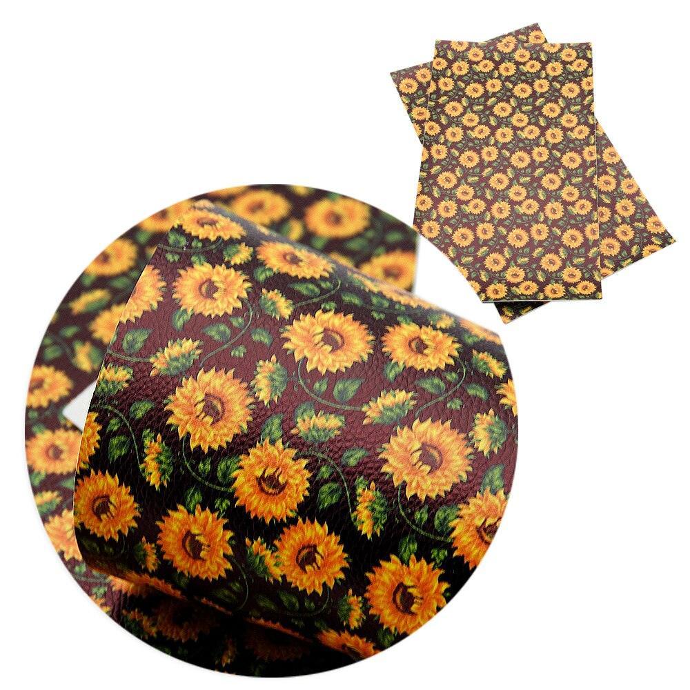Lisslune | Elegant Floral Pattern Synthetic Leather Craft Material - 20*33cm Premium Quality for Creative Projects