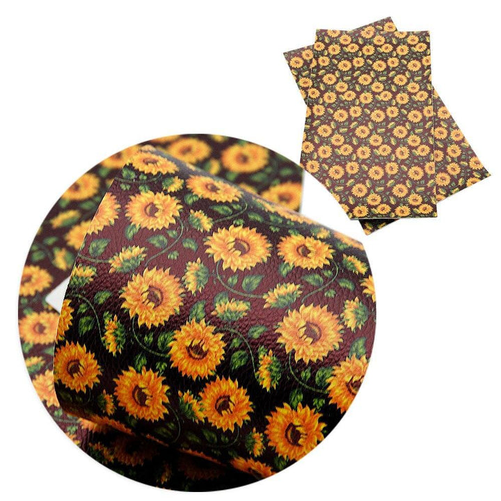Lisslune | Elegant Floral Pattern Synthetic Leather Craft Material - 20*33cm Premium Quality for Creative Projects