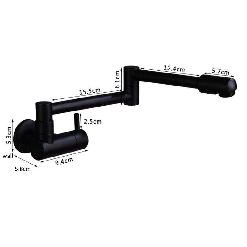 Lisslune | Wall-Mounted Folding Chrome Pot Filler Faucet