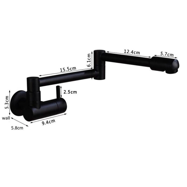 Lisslune | Wall-Mounted Folding Chrome Pot Filler Faucet