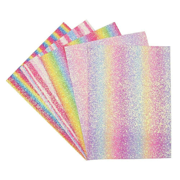Lisslune | Iridescent Rainbow Glitter Synthetic Leather Leaves for Elegant DIY Masterpieces