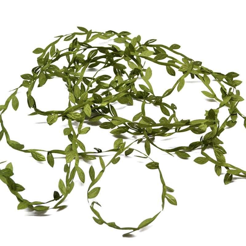 Lisslune | Lush Green Silk Leaf Garland - 10 Meters for elegant home decor and creative craft projects
