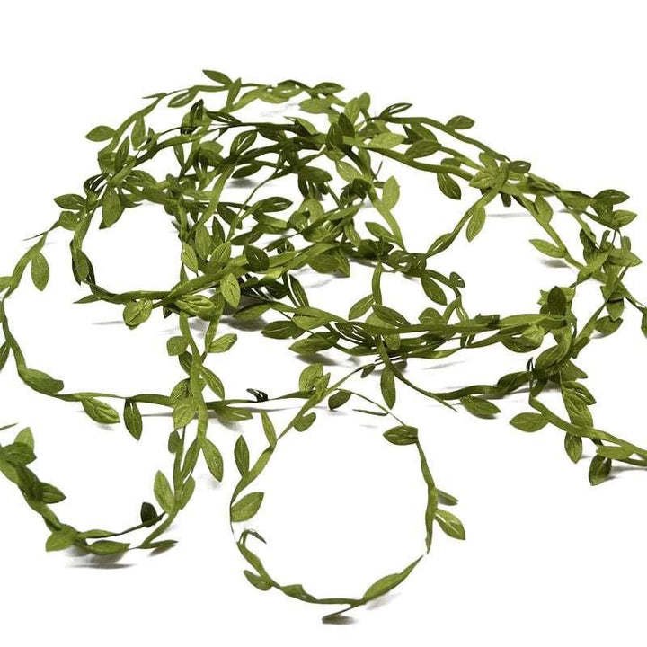 Lisslune | Lush Green Silk Leaf Garland - 10 Meters for elegant home decor and creative craft projects
