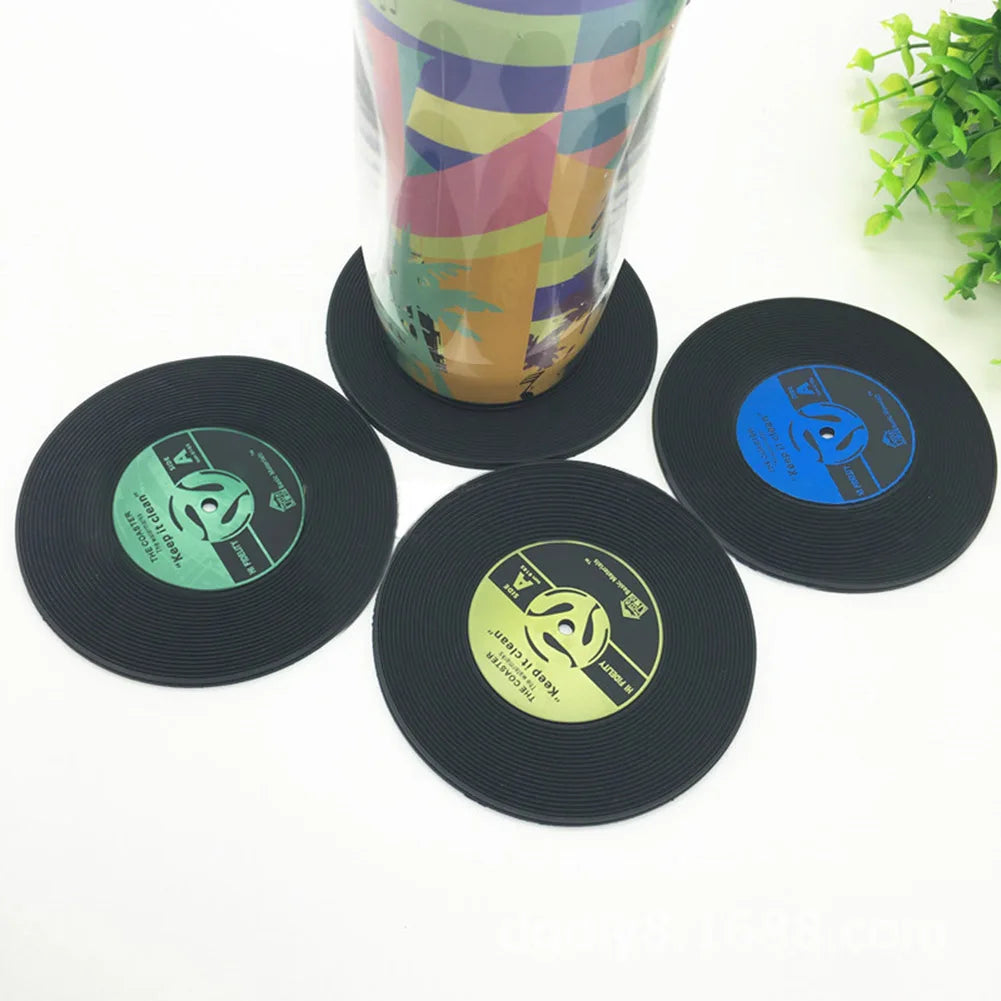 Lisslune | Non-slip vinyl record coasters