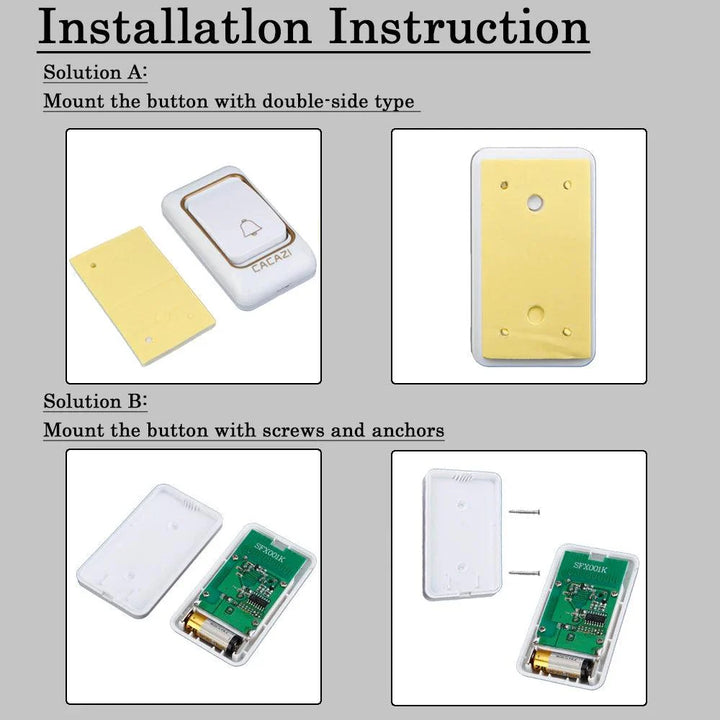 Lisslune | Waterproof Wireless Doorbell System with 200M Range, Adjustable Volume, and 36 Melodies
