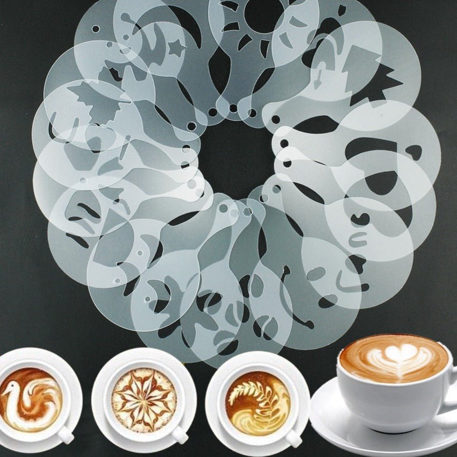 Lisslune | Barista Cappuccino Coffee Decoration Stencil (16 pieces)