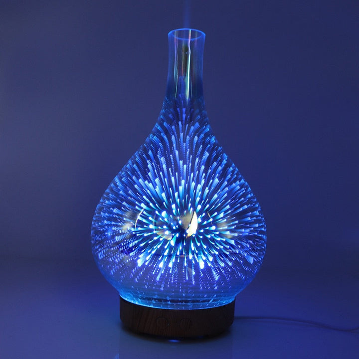 Lisslune | AromaBurst 3D Glass Essential Oil Diffuser with LED Lights