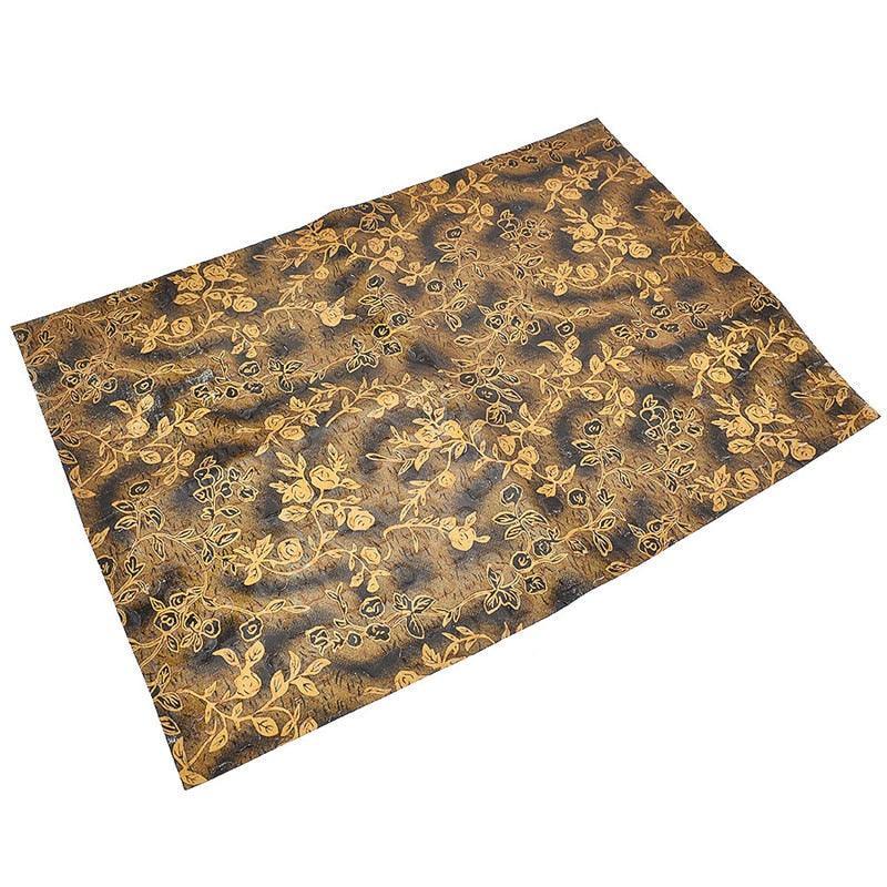 Lisslune | Chic Retro Floral Synthetic Leather Craft Material - Perfect for Creative DIY Projects