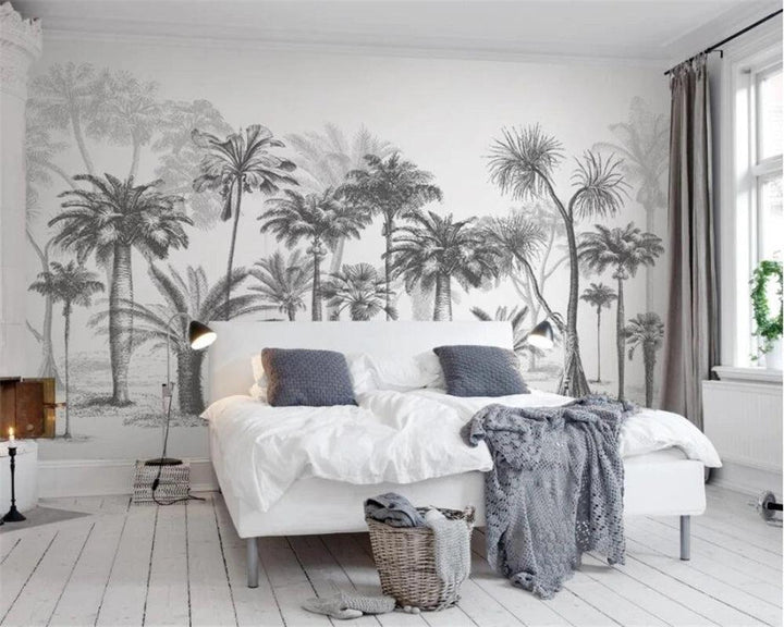 Lisslune | Peaceful Tropical Oasis 3D Wall Mural - Custom Sizes Available