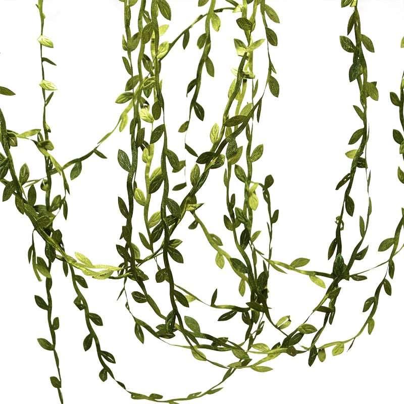 Lisslune | Lush Green Silk Leaf Garland - 10 Meters for elegant home decor and creative craft projects