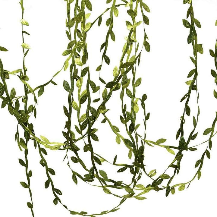 Lisslune | Lush Green Silk Leaf Garland - 10 Meters for elegant home decor and creative craft projects