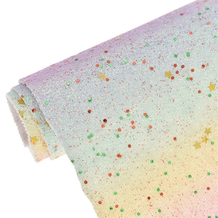 Lisslune | Rainbow Sparkle PU Leather for Creative DIY Projects