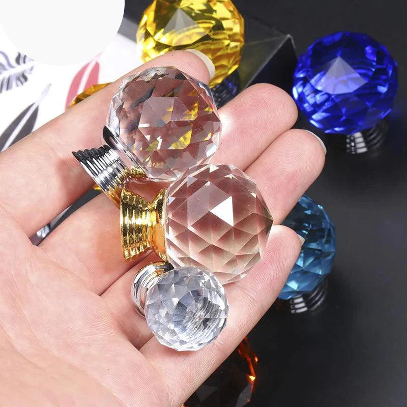 Lisslune | 30mm Colored Crystal Glass Drawer Handles for Elegant Interior Design