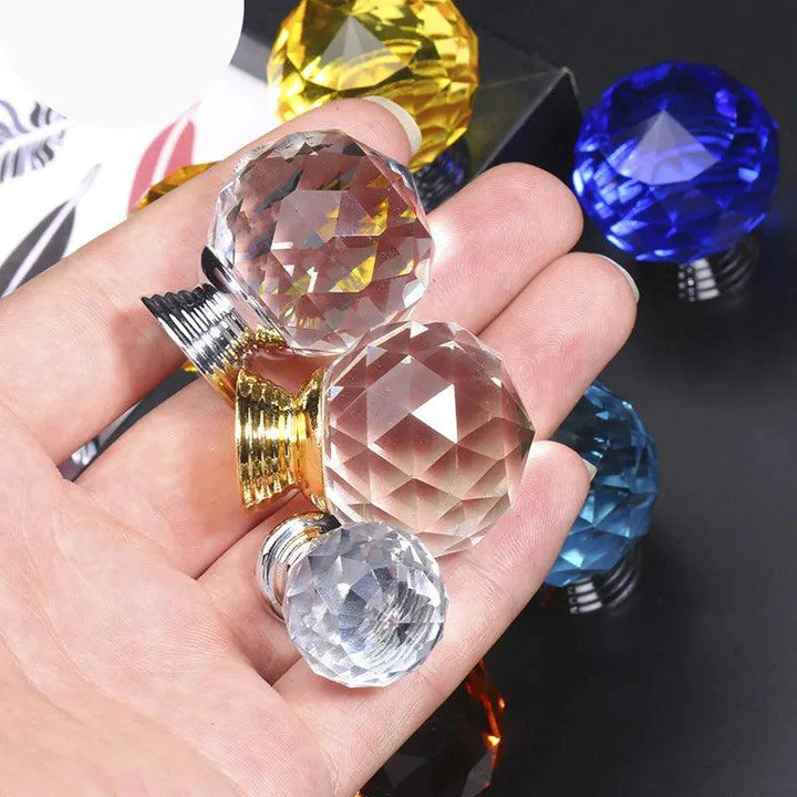 Lisslune | 30mm Colored Crystal Glass Drawer Handles for Elegant Interior Design