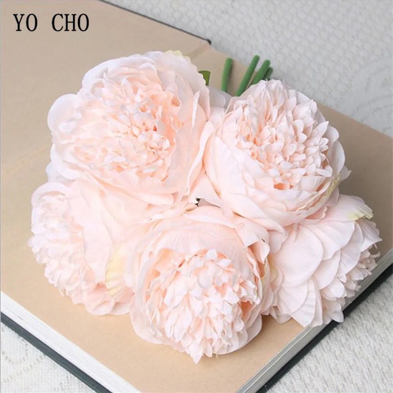 Lisslune | Large Peony Silk Flower Bouquet Set